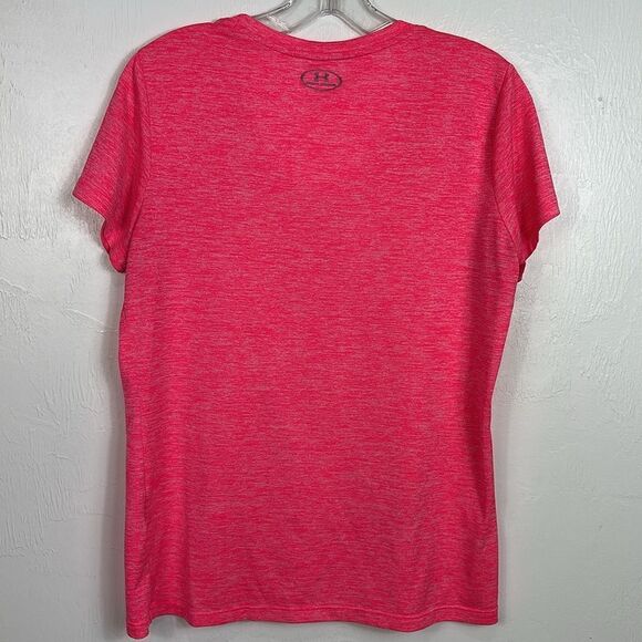 Under Armour Women's V-Neck Short Sleeve T-Shirt In Pink Size M - Picture 3 of 5